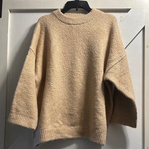 Mango Soft Beige Crew Neck Sweater